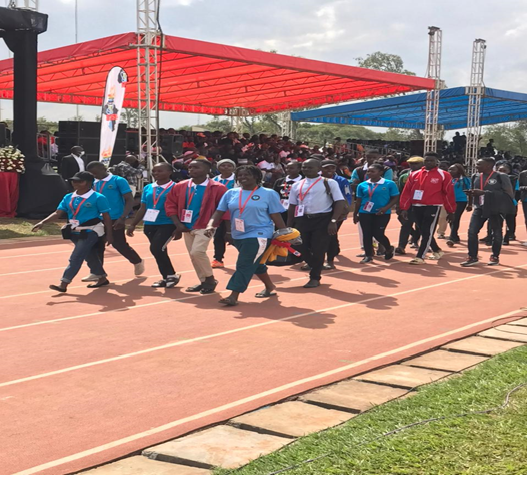 Maseno University contingent during the Opening ceremony march-past of the games
